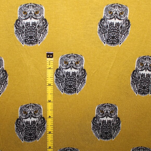 H&M Chartreuse Light Weight Long Sleeve Shirt with Black & White Owl Pattern - Picture 11 of 12